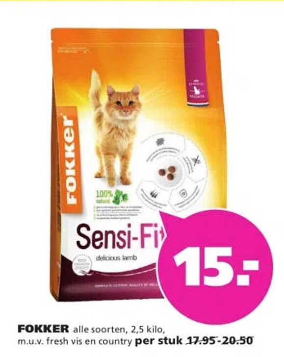 FOKKER alle soorten, 2,5 kilo, m.u.v. fresh vis en country per stuk