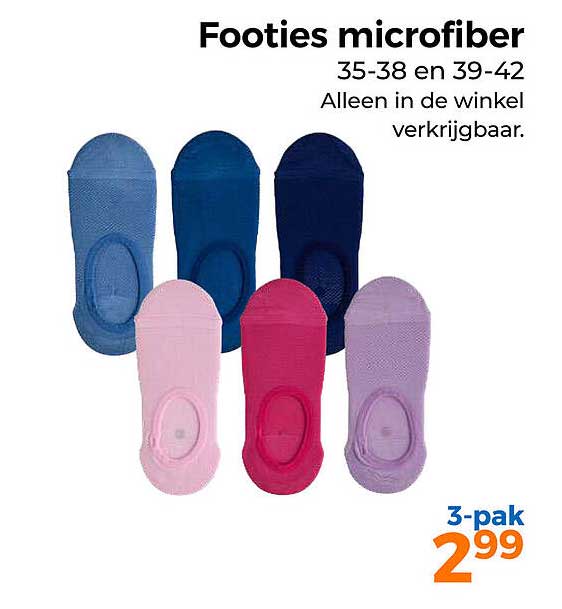 Footies microfiber 35-38 en 39-42 Alleen in de winkel verkrijgbaar.
