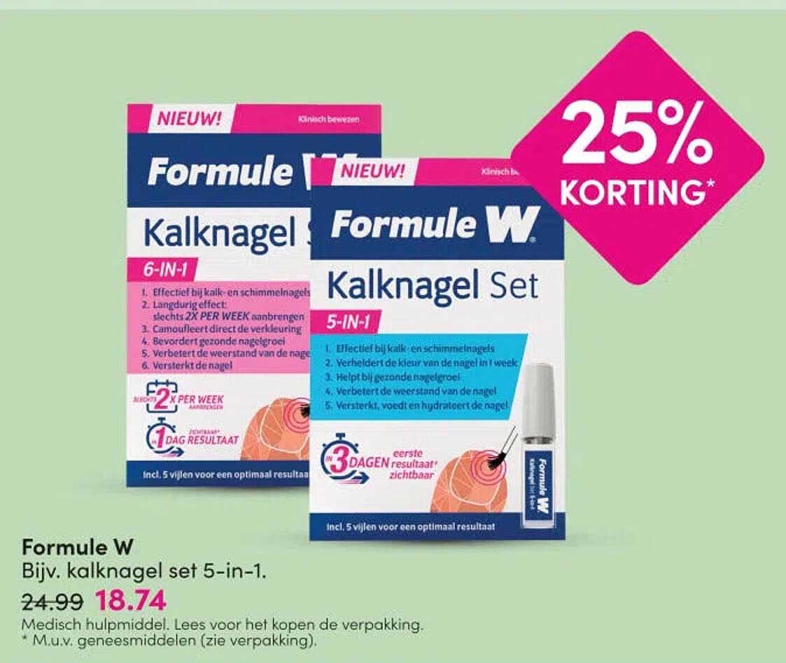 Formule W Bijv. kalknagel set 5-in-1. 25% KORTING*