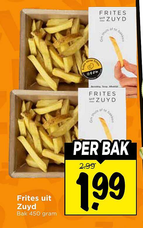 Frites uit Zuyd Bak 450 gram PER BAK