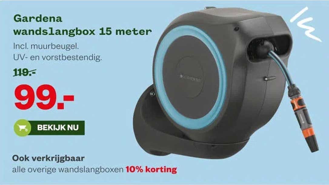 Gardena wandslangbox 15 meter