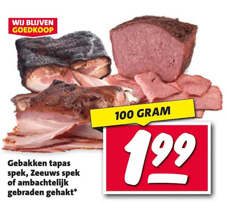 Gebakken tapas spek, Zeeuws spek of ambachtelijk gebraden gehakt