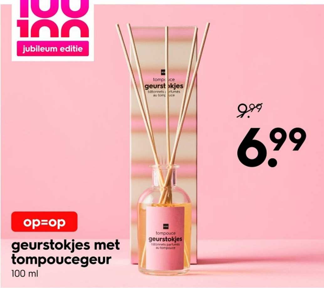 geurstokjes met tompoucegeur op=op