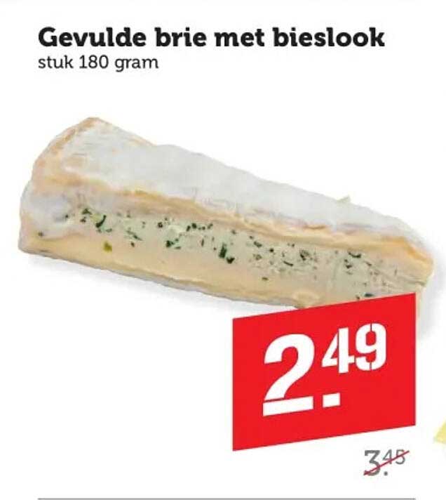 Gevulde brie met bieslook stuk 180 gram