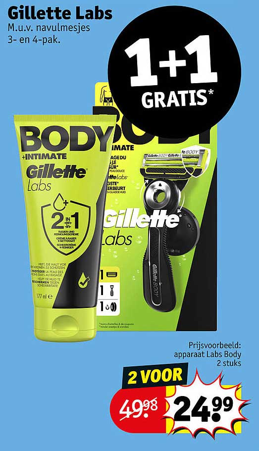 Gillette Labs M.u.v. navulmesjes 3- en 4-pak. 1+1 gratis*