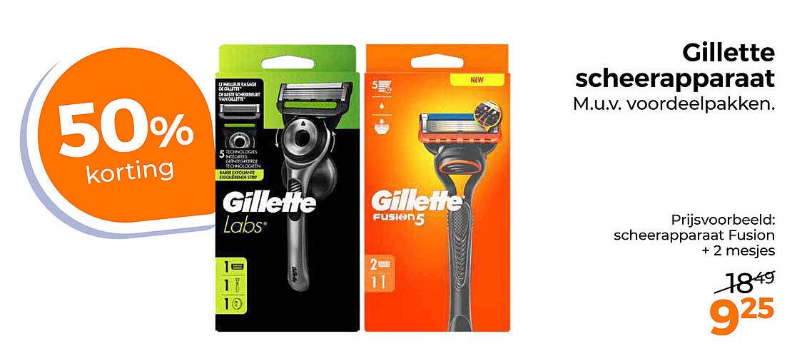 Gillette scheerapparaat 50% korting