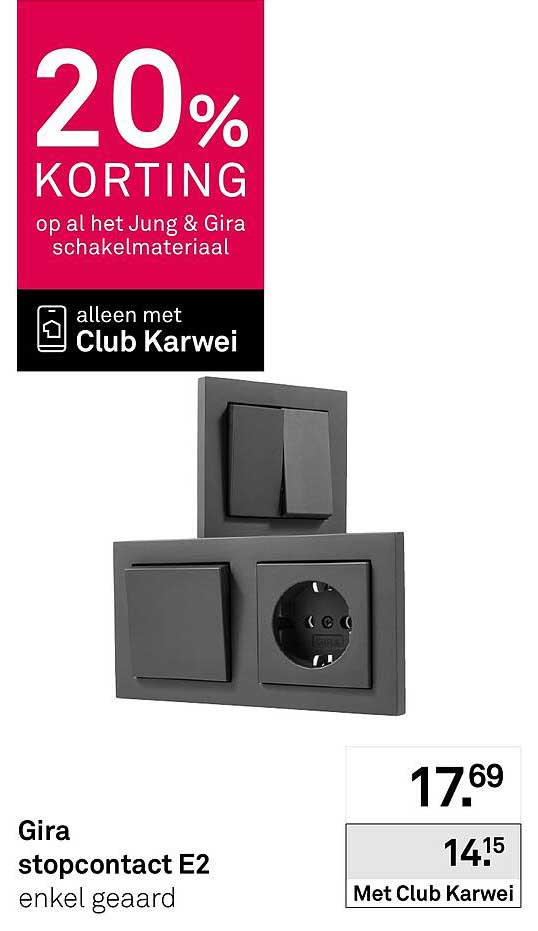 Gira stopcontact E2 enkel geaard