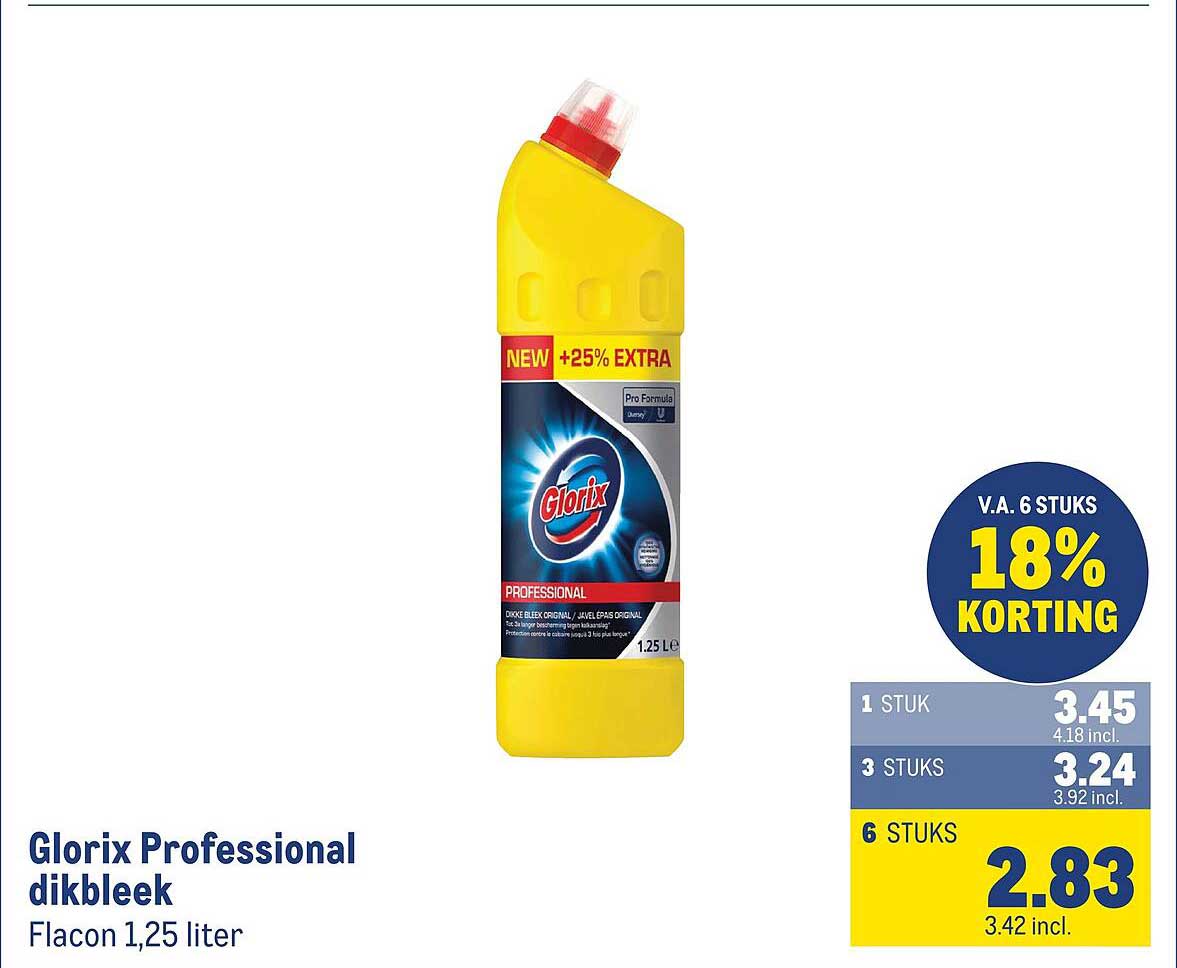 Glorix Professional dikbleek Flacon 1,25 liter
