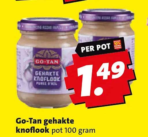 Go-Tan gehakte knoflook pot 100 gram