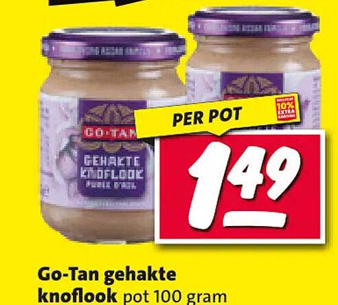 Go-Tan gehakte knoflook pot 100 gram