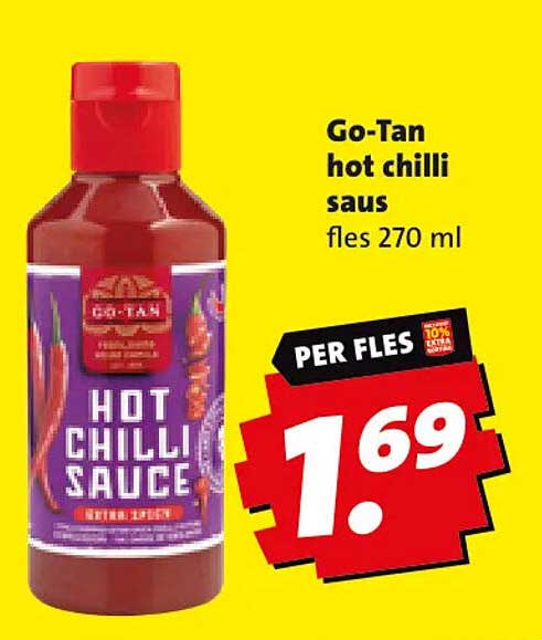 Go-Tan hot chilli saus fles 270 ml