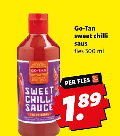 Go-Tan sweet chilli saus fles 500 ml