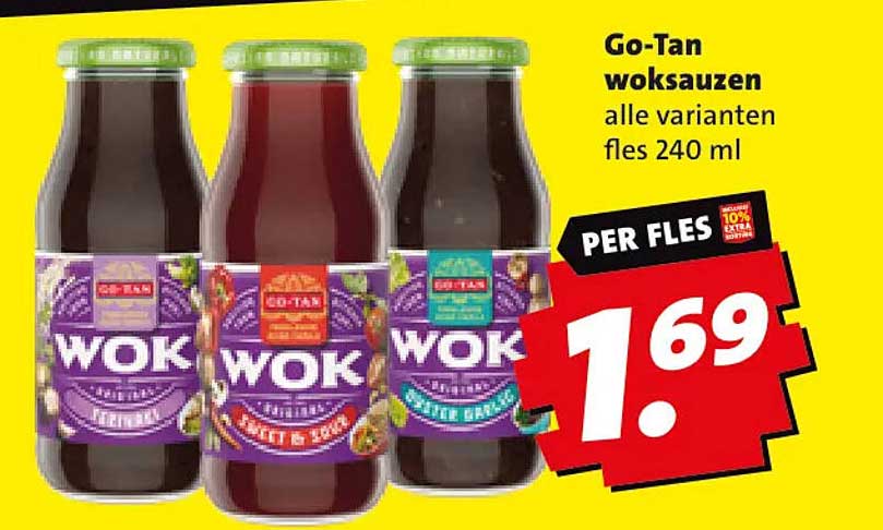 Go-Tan woksauzen alle varianten fles 240 ml