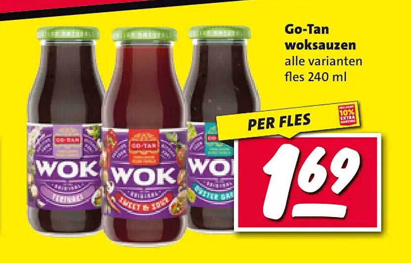 Go-Tan woksauzen alle varianten fles 240 ml PER FLES