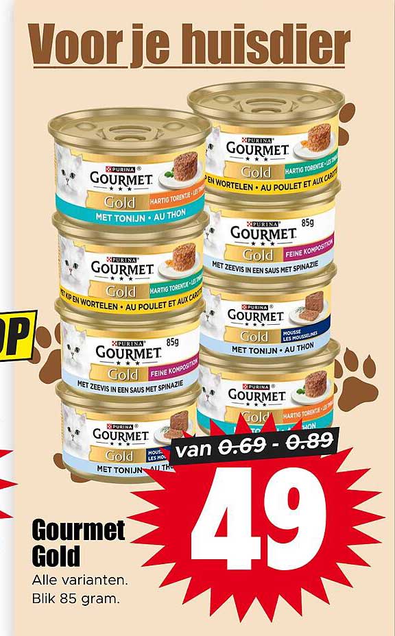 Gourmet Gold Alle varianten. Blik 85 gram.