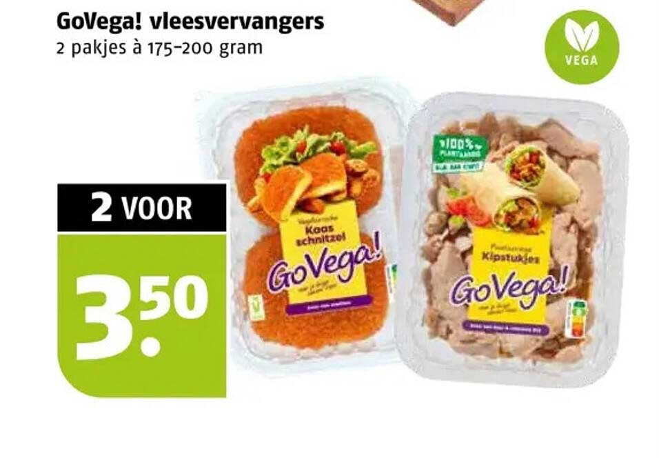GoVega! vleesvervangers 2 pakjes à 175-200 gram 2 voor 3.50