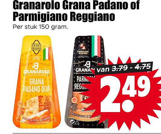 Granarolo Grana Padano of Parmigiano Reggiano
