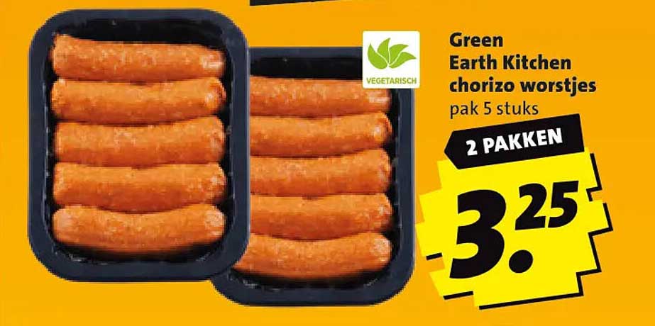 Green Earth Kitchen chorizo worstjes pak 5 stuks 2 pakken