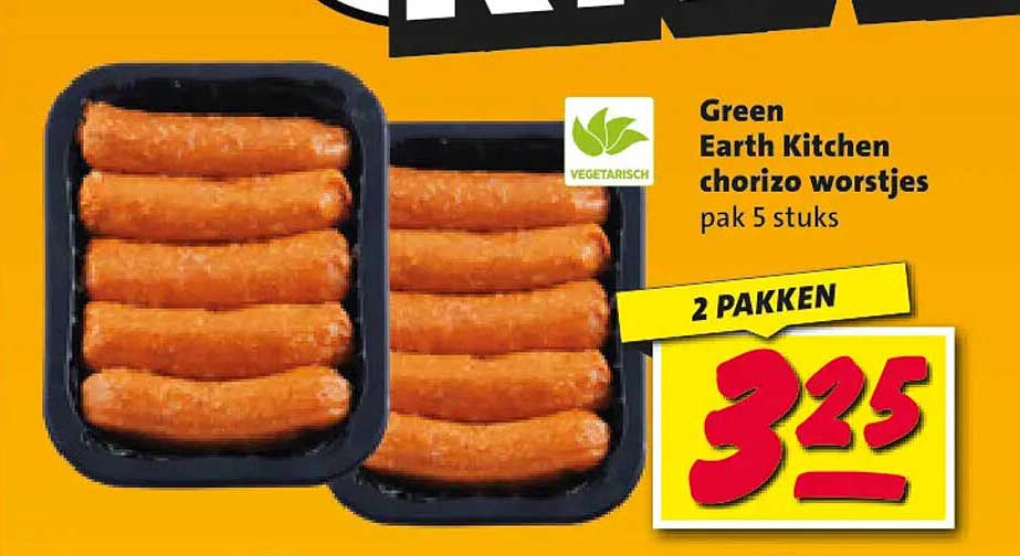 Green Earth Kitchen chorizo worstjes pak 5 stuks 2 pakken