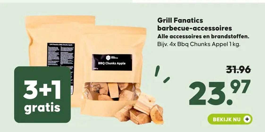 Grill Fanatics barbecue-accessoires 3+1 gratis