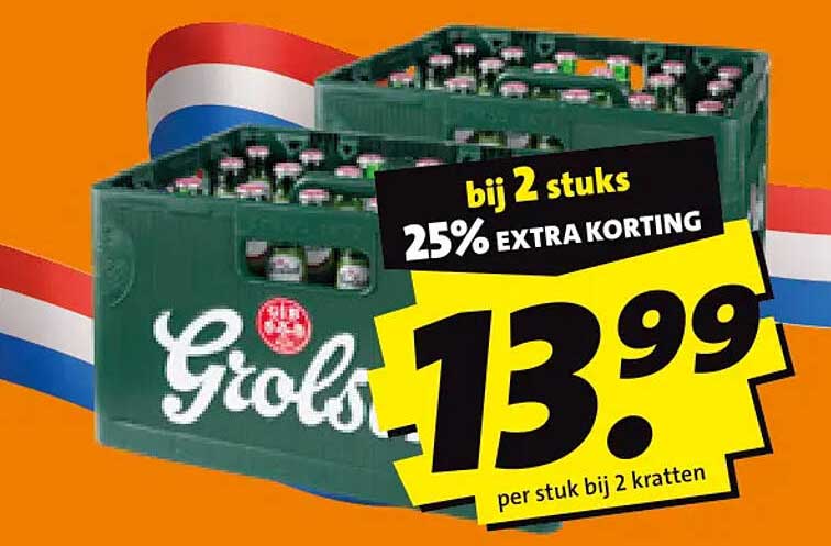 Grolsch bij 2 stuks 25% EXTRA KORTING