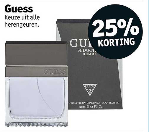 Guess Keuze uit alle herengeuren. 25% KORTING