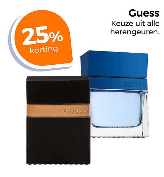 Guess Keuze uit alle herengeuren. 25% korting