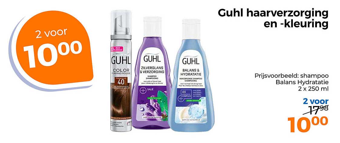 Guhl haarverzorging en -kleuring 2 voor 10,00