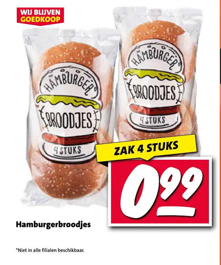 Hamburgerbroodjes Zak 4 stuks