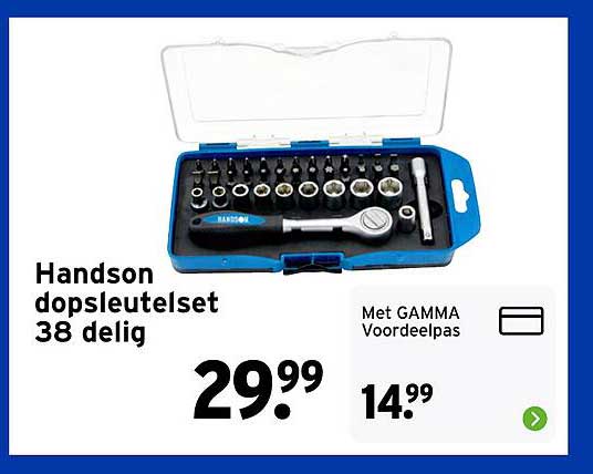 Handson dopsleutelset 38 delig
