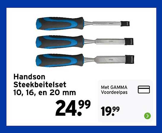 Handson Steekbeitelset 10, 16, en 20 mm