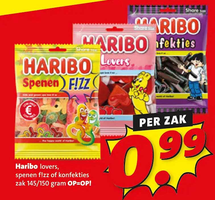 Haribo lovers, spenen fl!zz of konfekties zak 145/150 gram OP=OP!