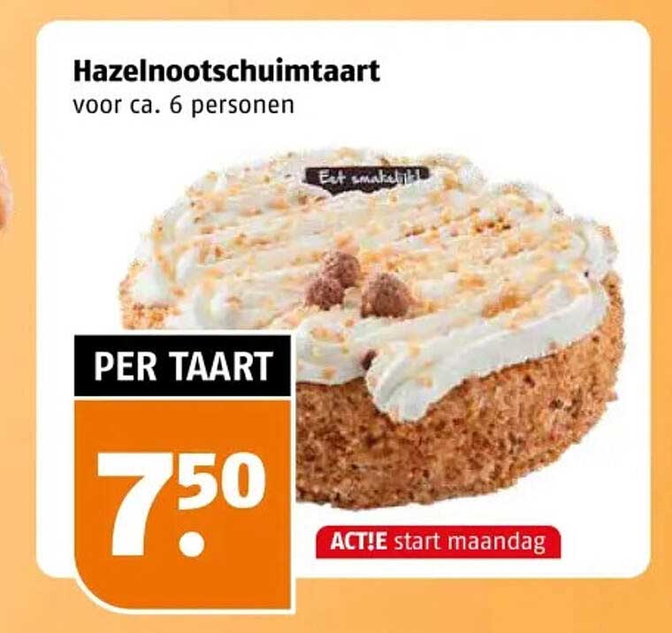 Hazelnootschuimtaart voor ca. 6 personen