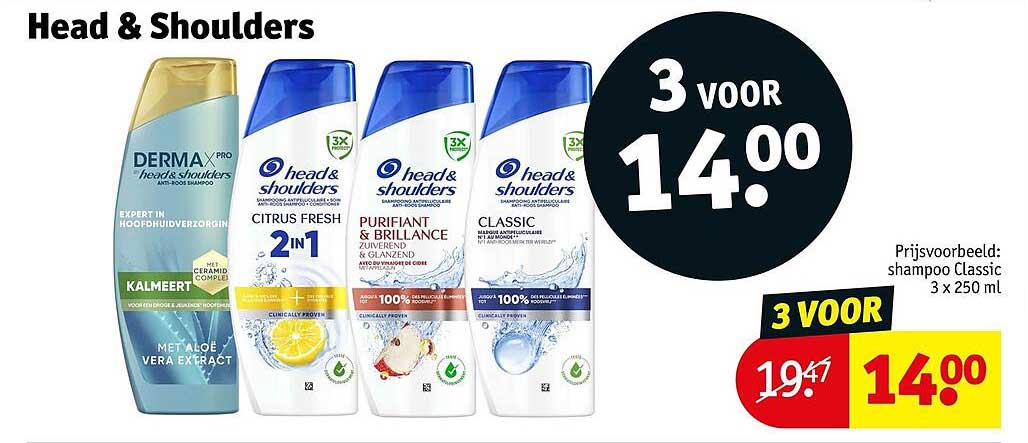 Head & Shoulders 3 voor 14.00