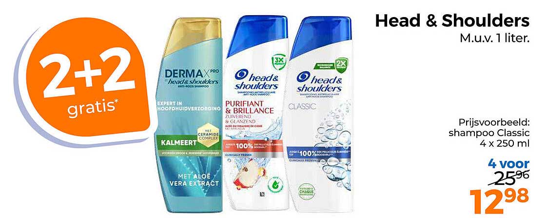 Head & Shoulders M.u.v. 1 liter. 2+2 gratis
