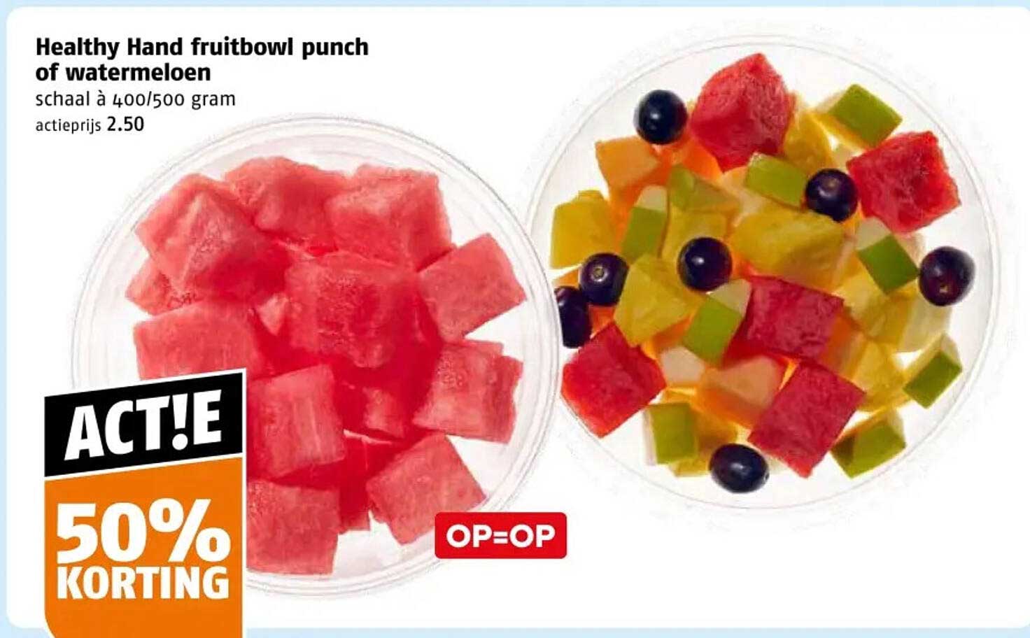 Healthy Hand fruitbowl punch of watermeloen