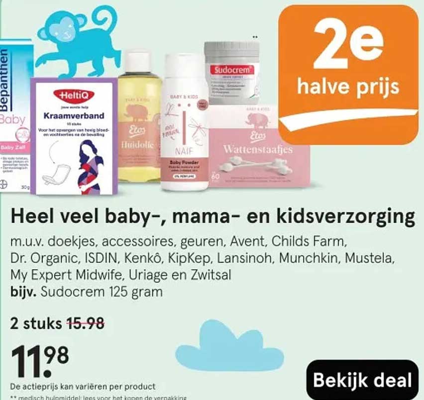 Heel veel baby-, mama- en kidsverzorging 2e halve prijs