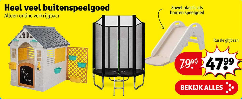 Heel veel buitenspeelgoed Alleen online verkrijgbaar