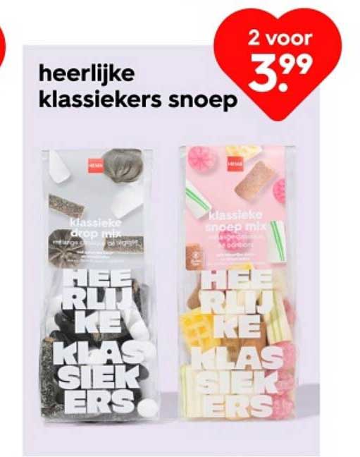 heerlijke klassiekers snoep 2 voor 3.99