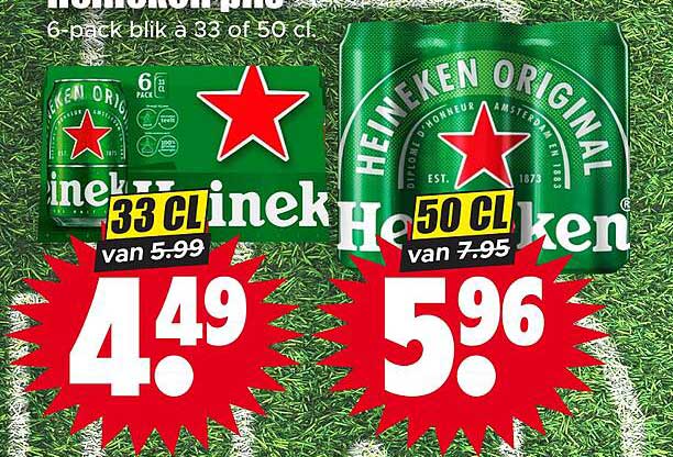 Heineken pils 6-pack blik a 33 of 50 cl