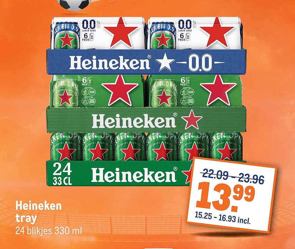Heineken tray 24 blikjes 330 ml