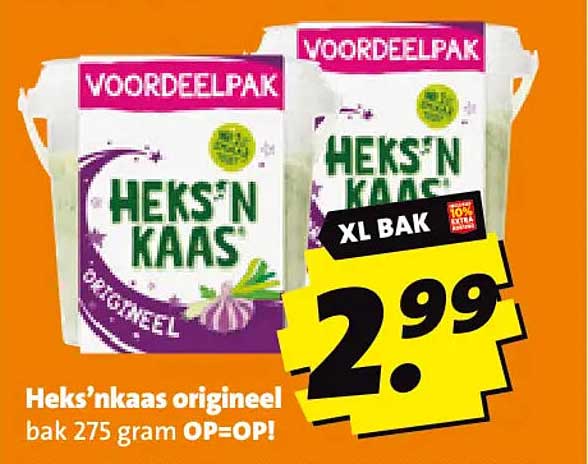 Heks'nkaas origineel bak 275 gram OP=OP!