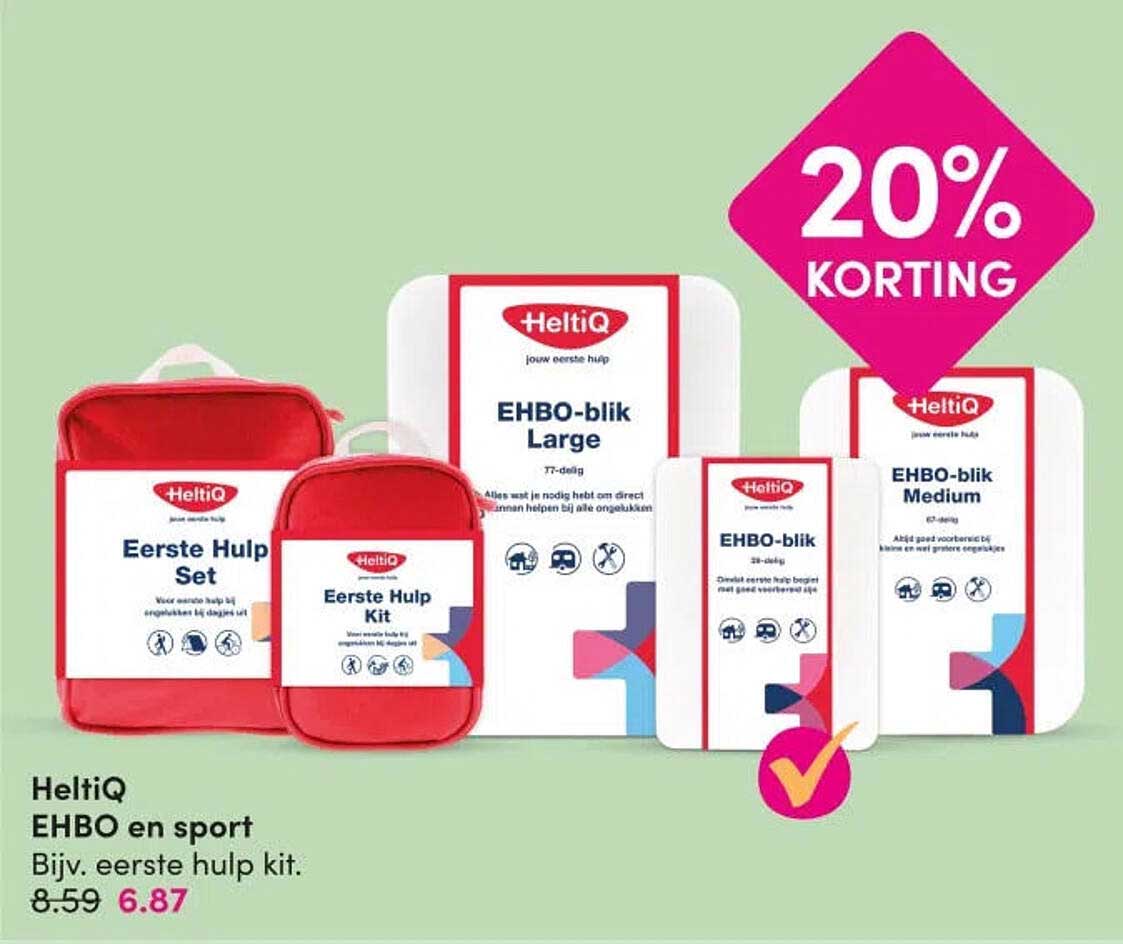 HeltiQ EHBO en sport Bijv. eerste hulp kit. 20% KORTING