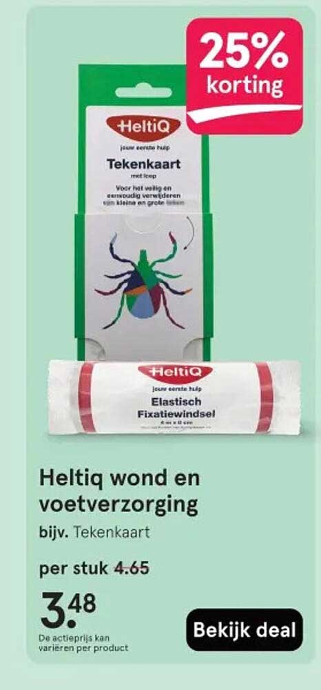 HeltiQ wond en voetzorging, bijv. Tekenkaart 25% korting