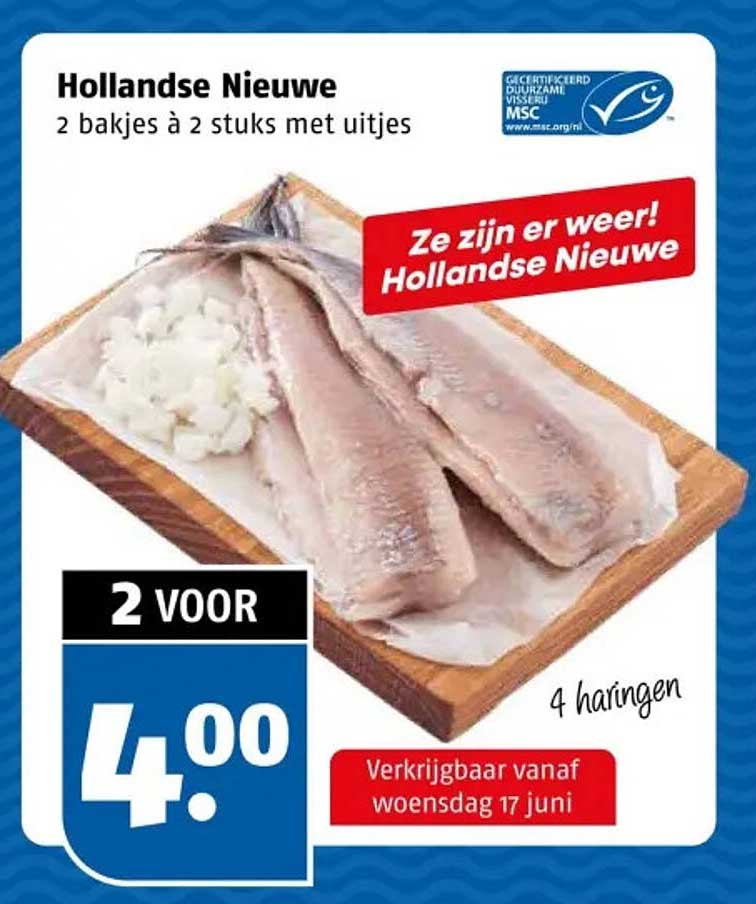 Hollandse Nieuwe 2 bakjes à 2 stuks met uitjes