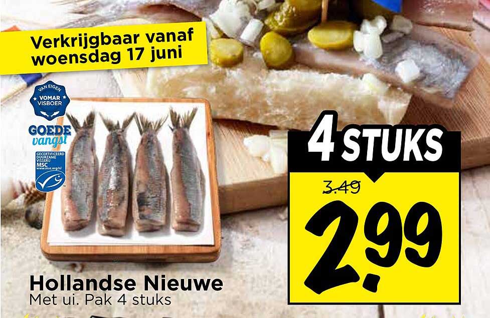 Hollandse Nieuwe Met ui. Pak 4 stuks