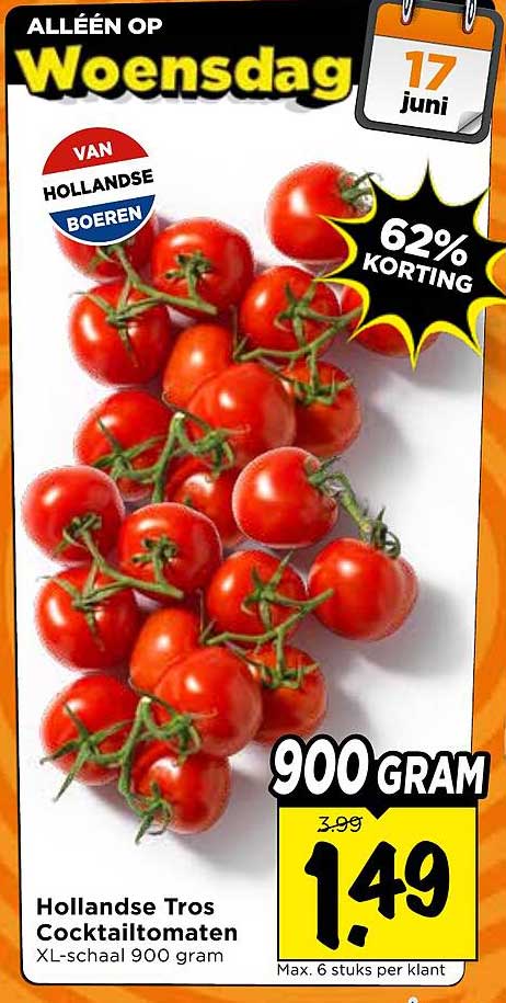 Hollandse Tros Cocktailtomaten XL-schaal 900 gram
