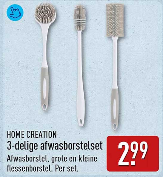 HOME CREATION 3-delige afwasborstelset