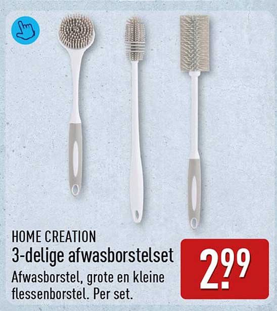 HOME CREATION 3-delige afwasborstelset