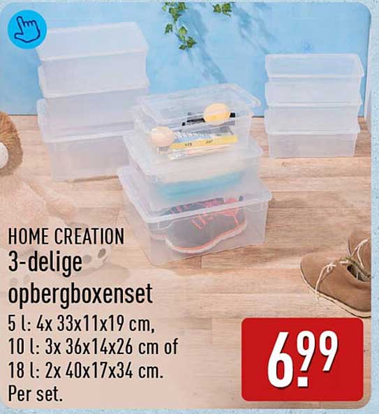 HOME CREATION 3-delige opbergboxenset